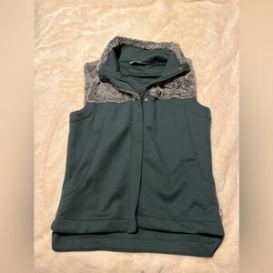 The North Face Vest Women’s Small Hybrination Neo Thermal 3D Green Grey Faux Fur